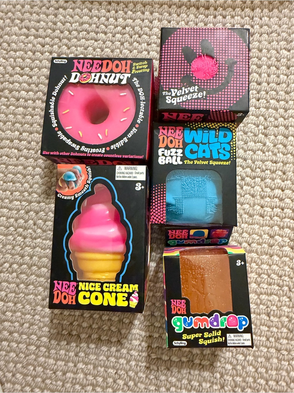 NeeDoh Pink Donut & Ice Cream Cone Squishy Toy Set
